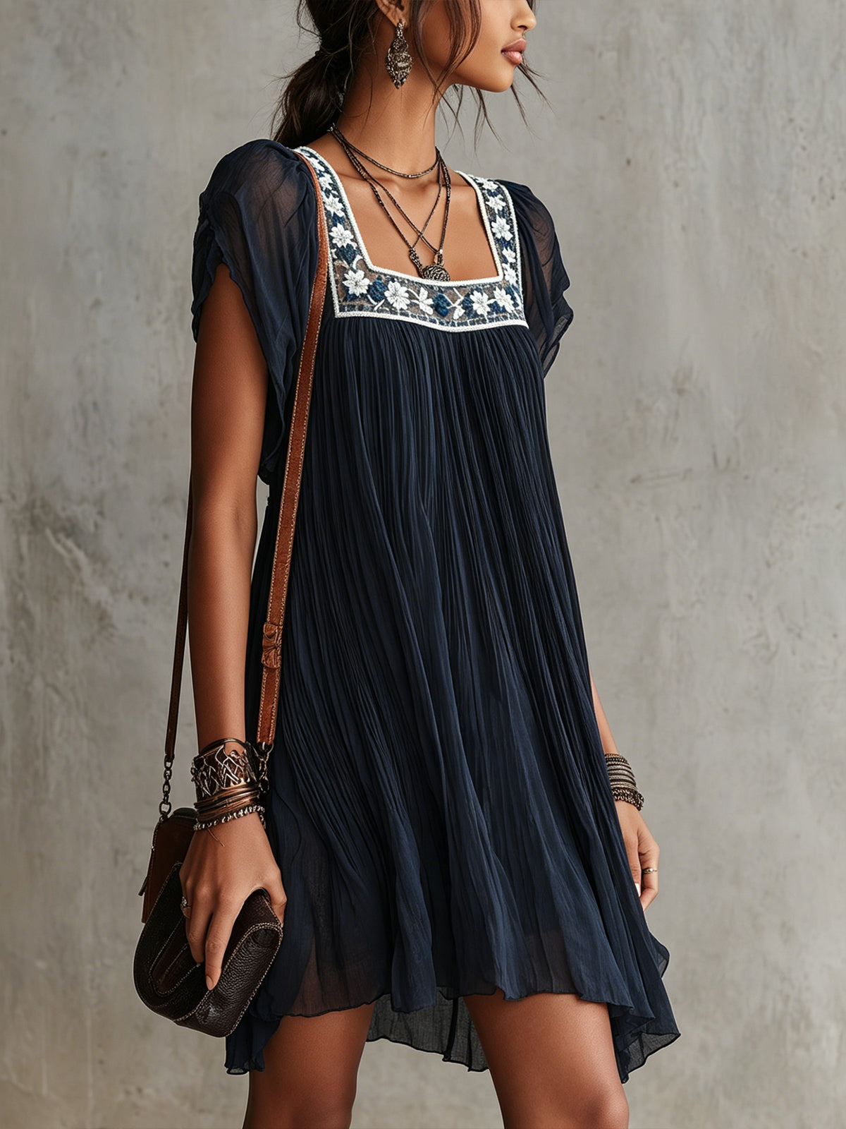 Apolline | Floral Chiffon Mini Dress