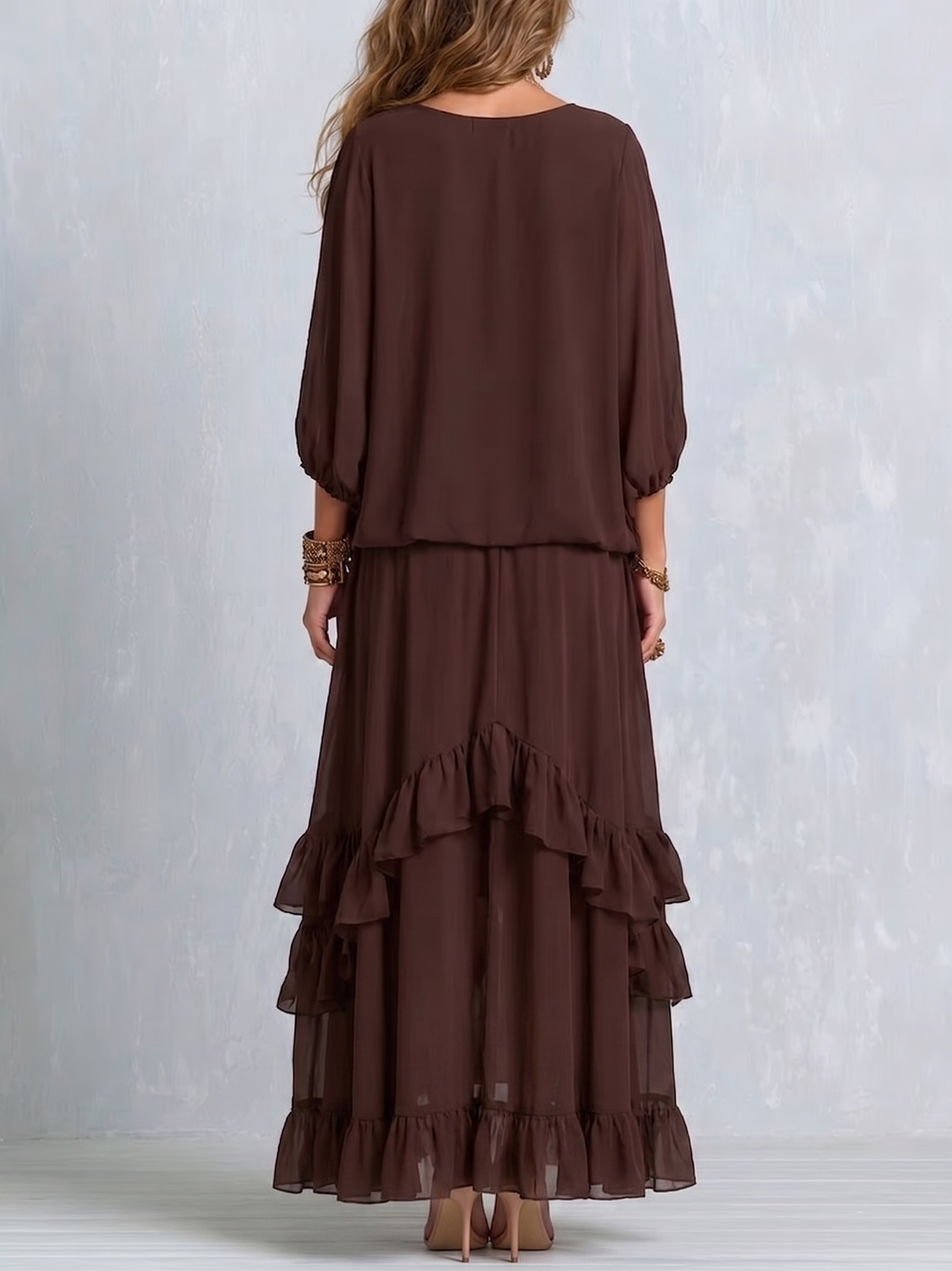 Adriana | Chiffon Tassel V Neck Two Piece