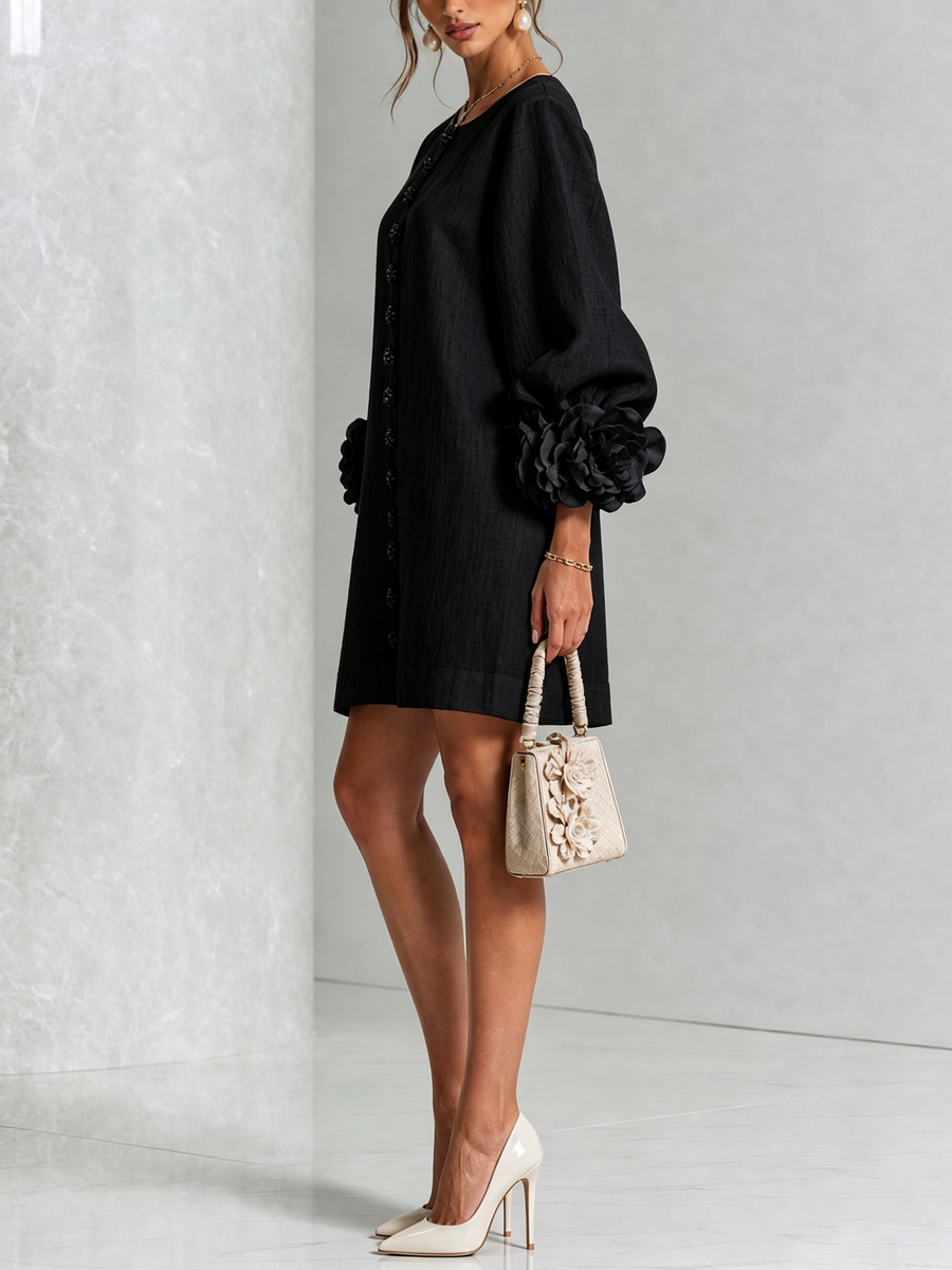 Anastasia | Floral Cuff Mini Dress