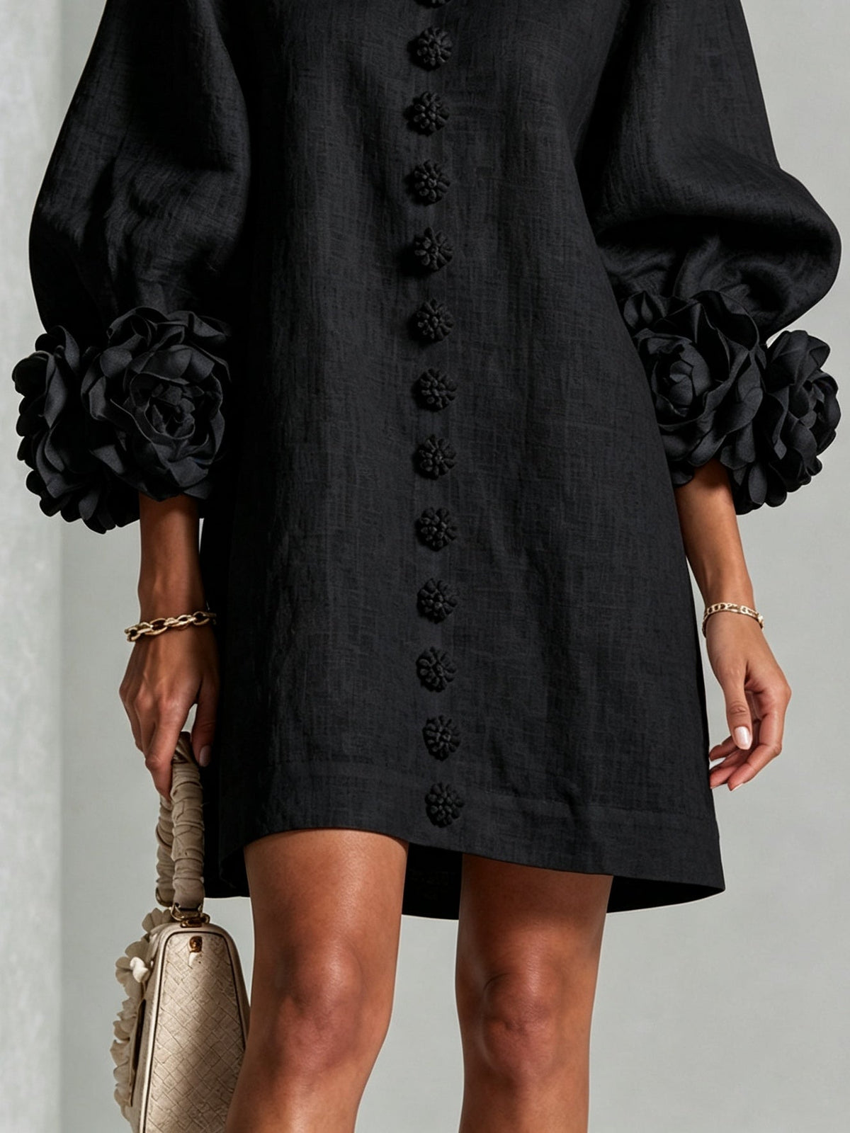 Anastasia | Floral Cuff Mini Dress