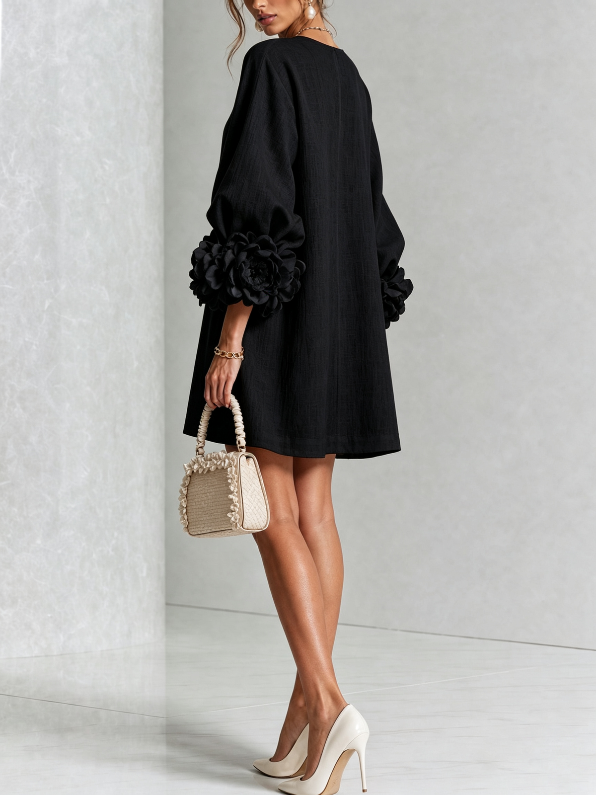 Anastasia | Floral Cuff Mini Dress