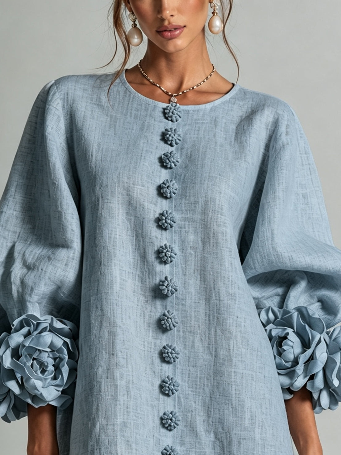 Anneliese | Blossom Cuff Button Mini Dress