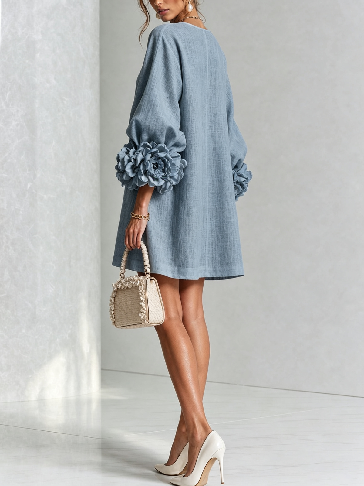 Anneliese | Blossom Cuff Button Mini Dress