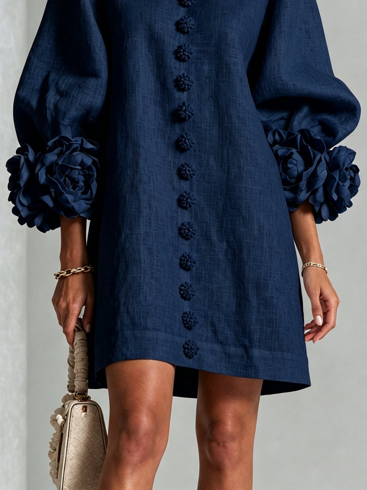 Adeline | Floral Cuff Mini Dress