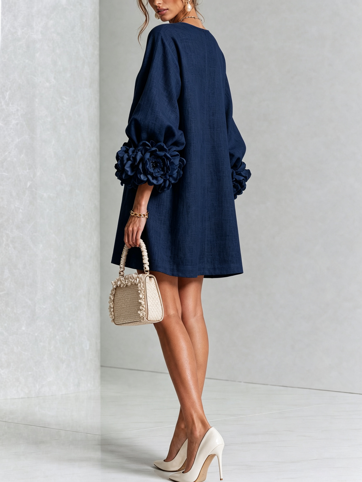 Adeline | Floral Cuff Mini Dress