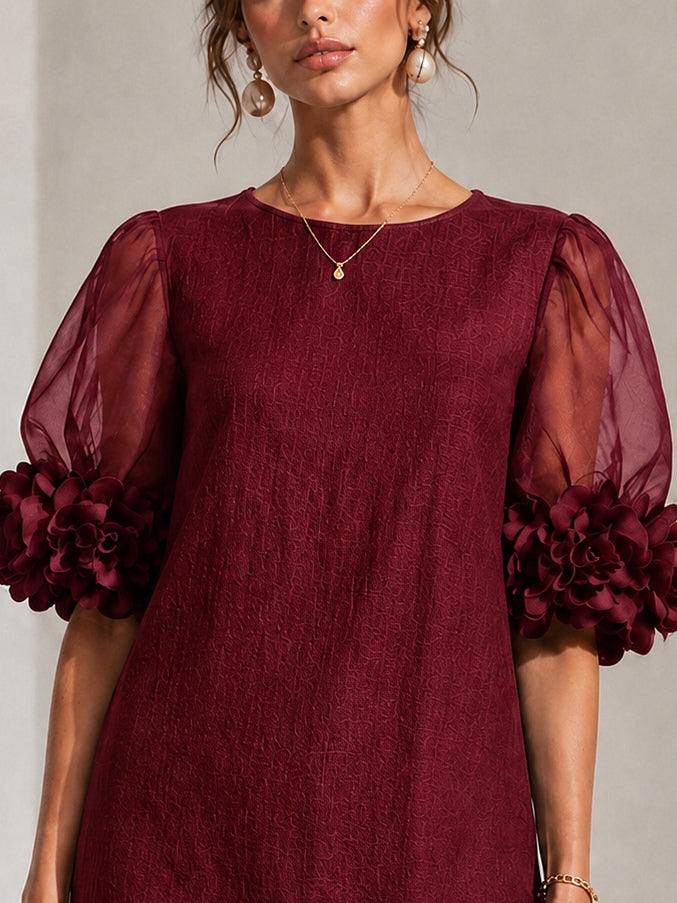 Willa | Floral Cuff Puff Sleeve Mini Dress