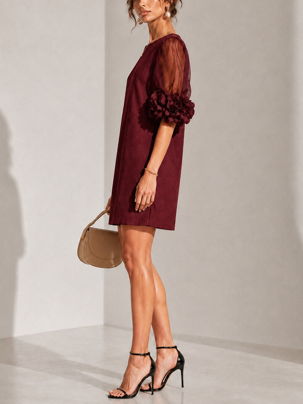 Willa | Floral Cuff Puff Sleeve Mini Dress