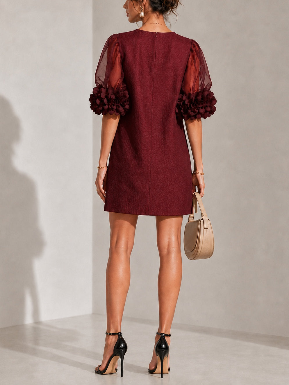 Willa | Floral Cuff Puff Sleeve Mini Dress