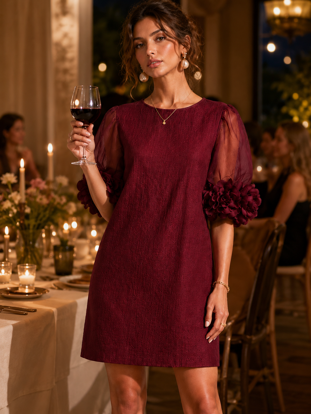 Willa | Floral Cuff Puff Sleeve Mini Dress
