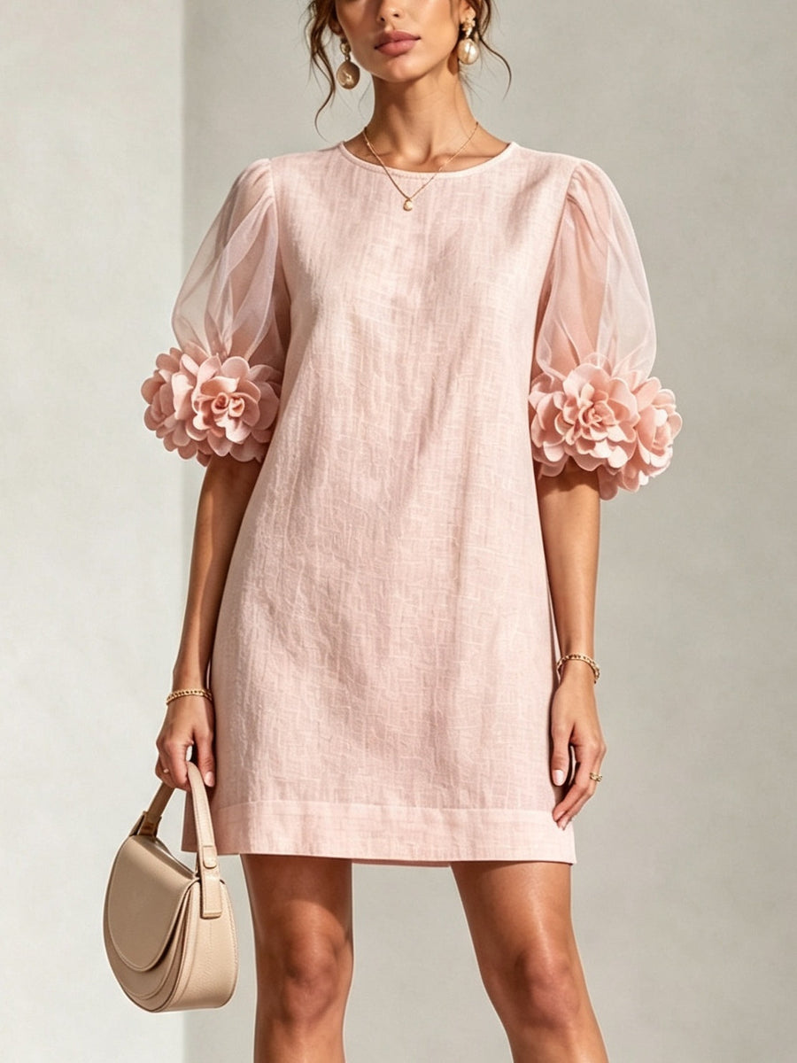 Yvette | Floral Cuff Puff Sleeve Mini Dress