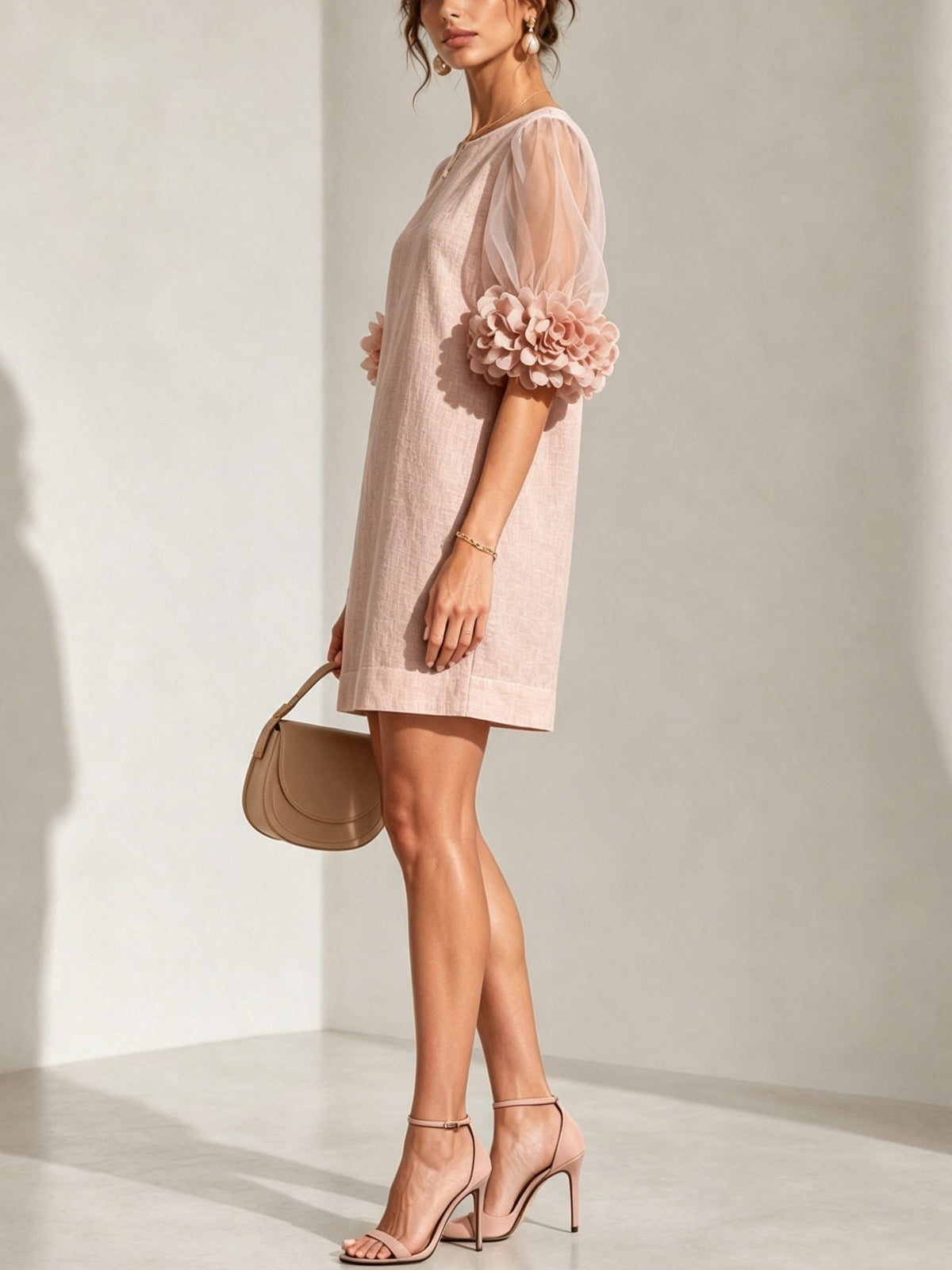 Yvette | Floral Cuff Puff Sleeve Mini Dress