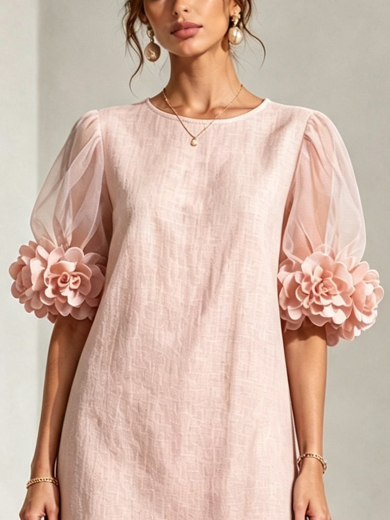 Yvette | Floral Cuff Puff Sleeve Mini Dress