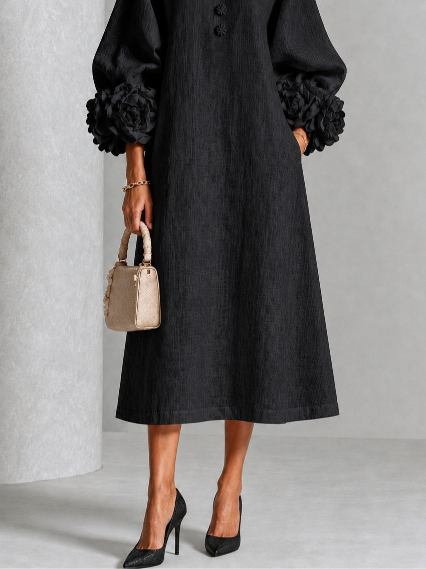 Leonora | Floral Cuff Midi Dress