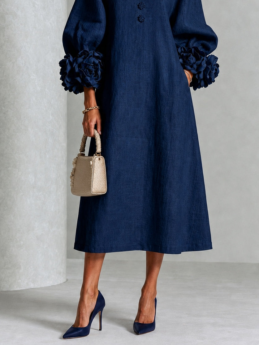 Winifred | Floral Cuff Midi Dress