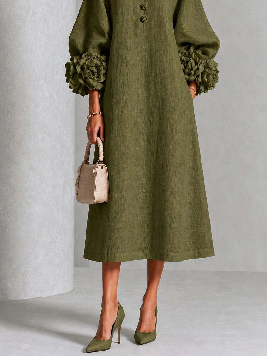 Mirabel | Floral Cuff Midi Dress