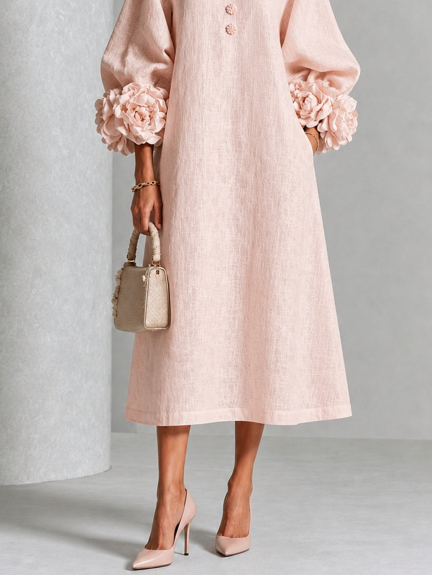 Antonia | Floral Cuff Midi Dress