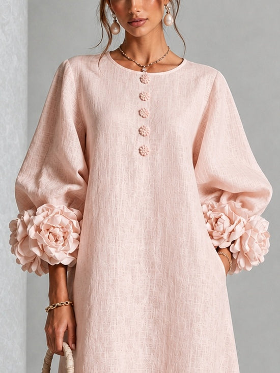 Antonia | Floral Cuff Midi Dress
