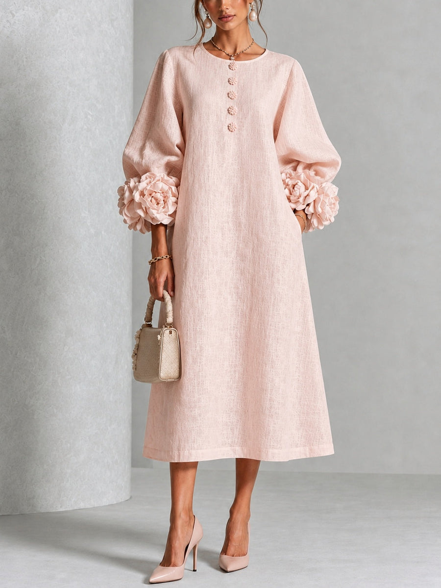 Antonia | Floral Cuff Midi Dress