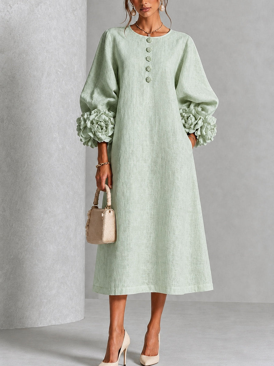 Clara | Floral Cuff Midi Dress