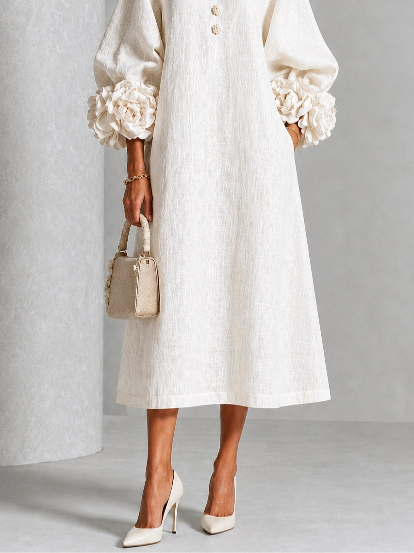 Magnolia | Floral Cuff Midi Dress