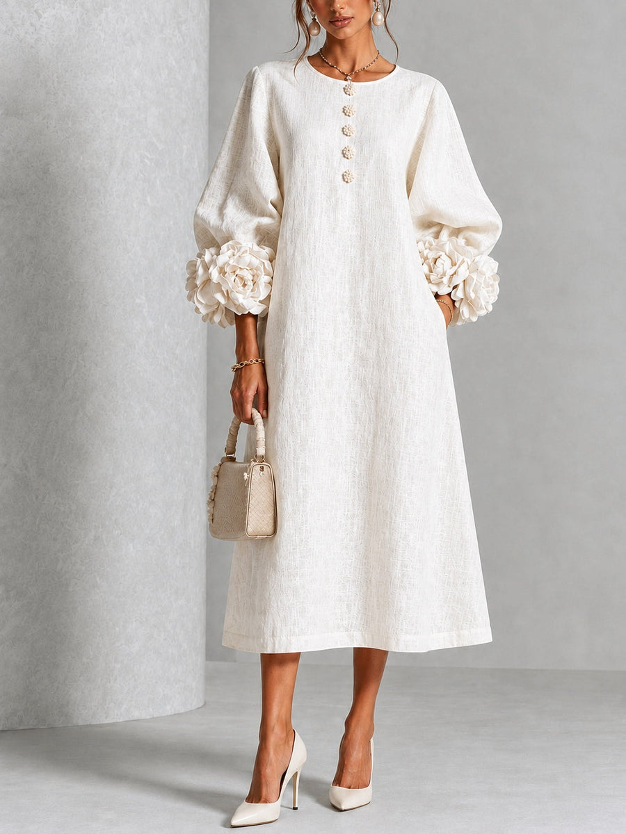 Magnolia | Floral Cuff Midi Dress