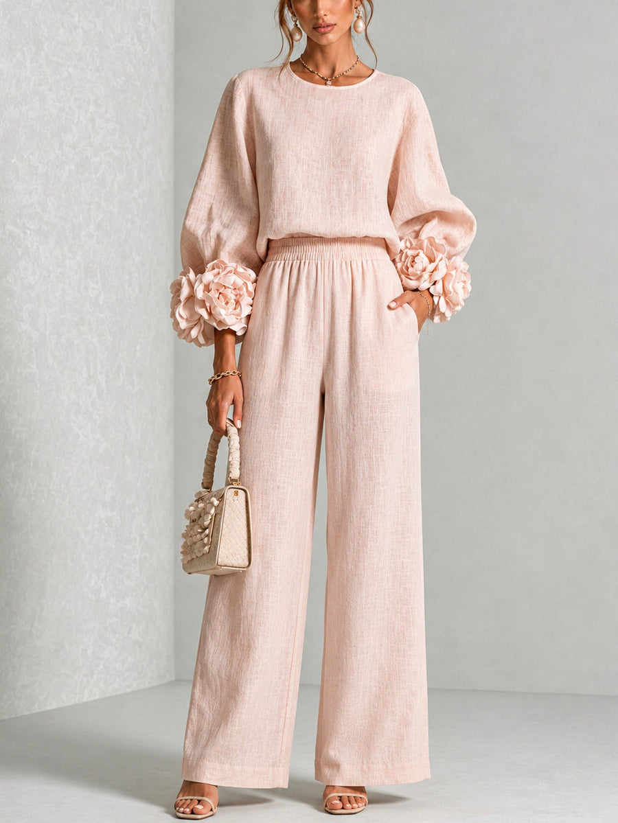 Amelia | Floral Cuff Two Piece Set