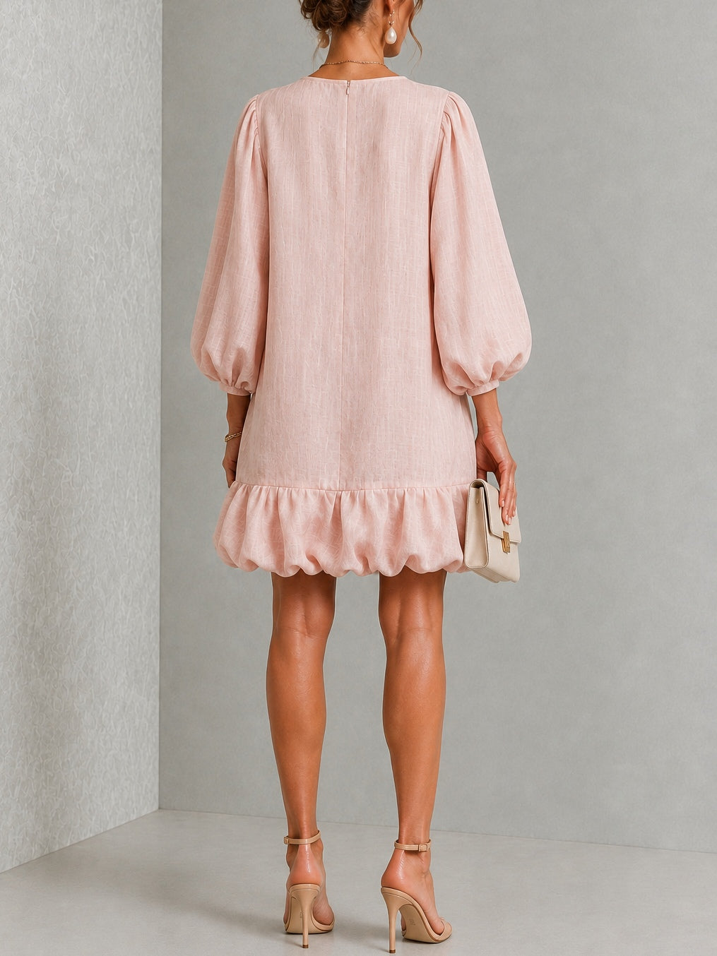 Verity | Floral Button Puff Sleeve Mini Dress