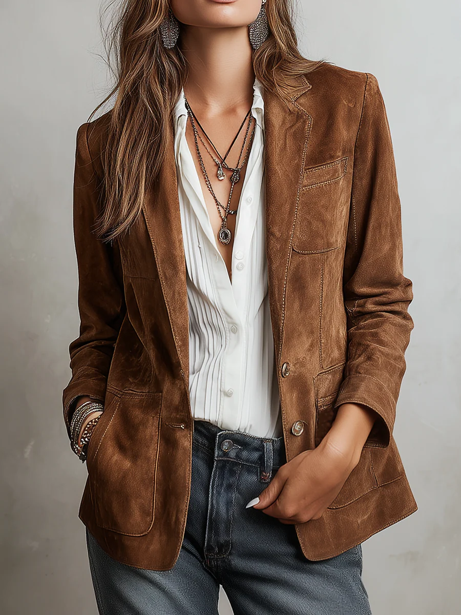 Imogen | Vintage Brown Blazer