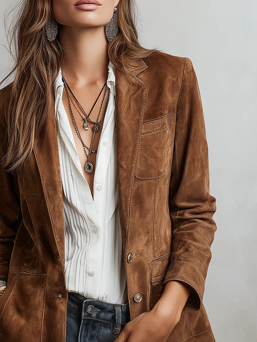 Imogen | Vintage Brown Blazer