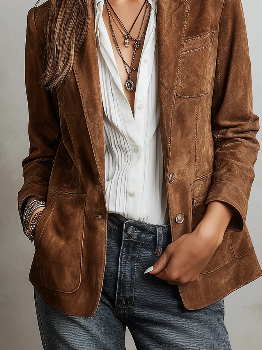 Imogen | Vintage Brown Blazer