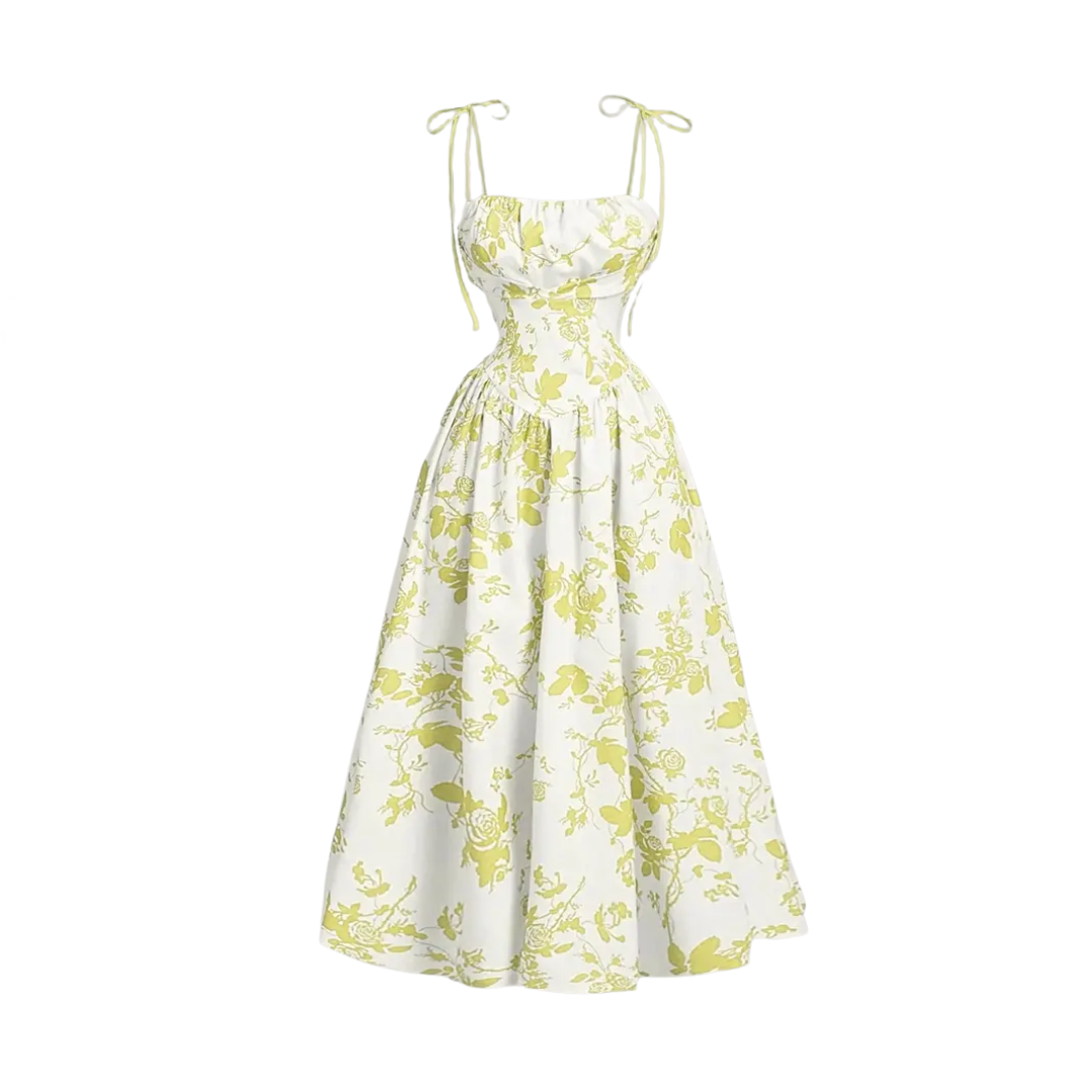 ROSALIE™ – French Floral Tie-Shoulder Cami Dress