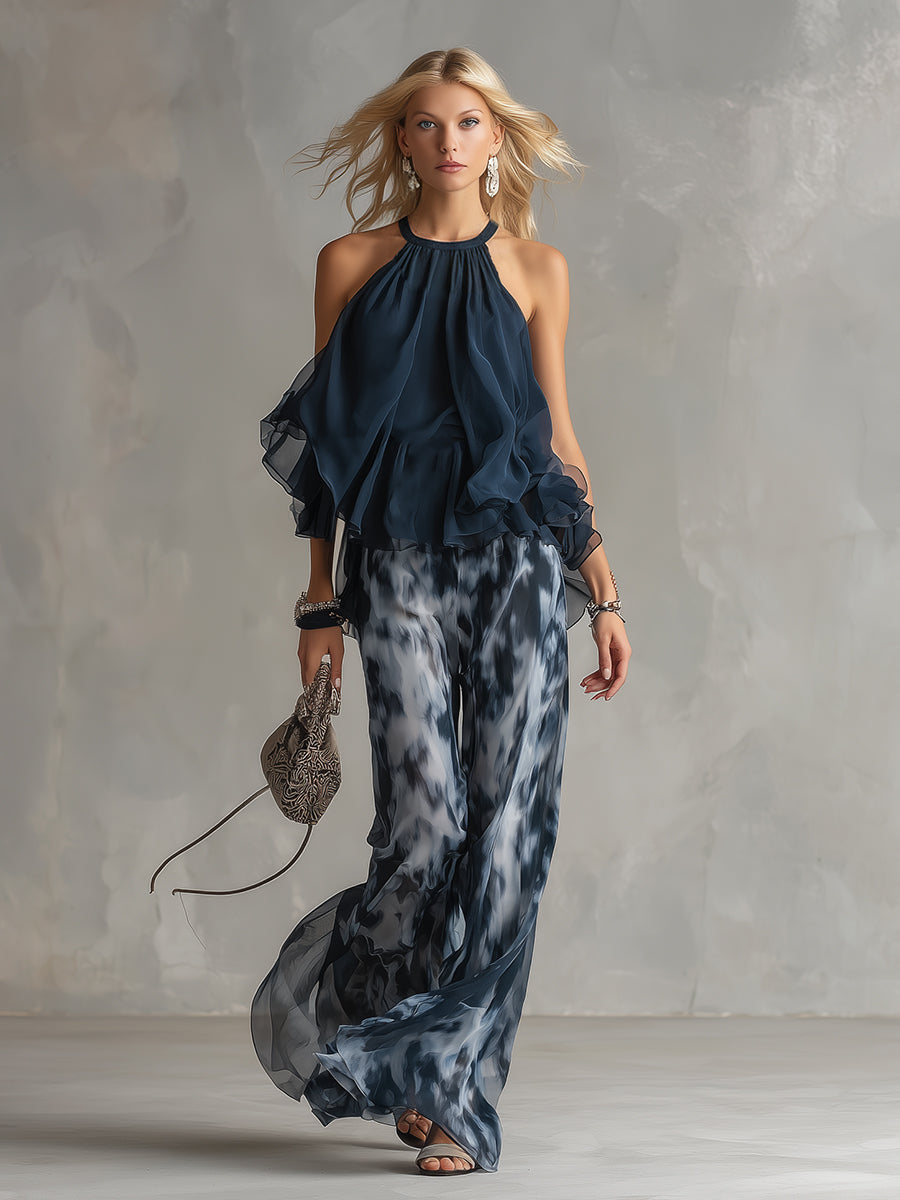 Wren | Flowing High Neck Two Piece Set