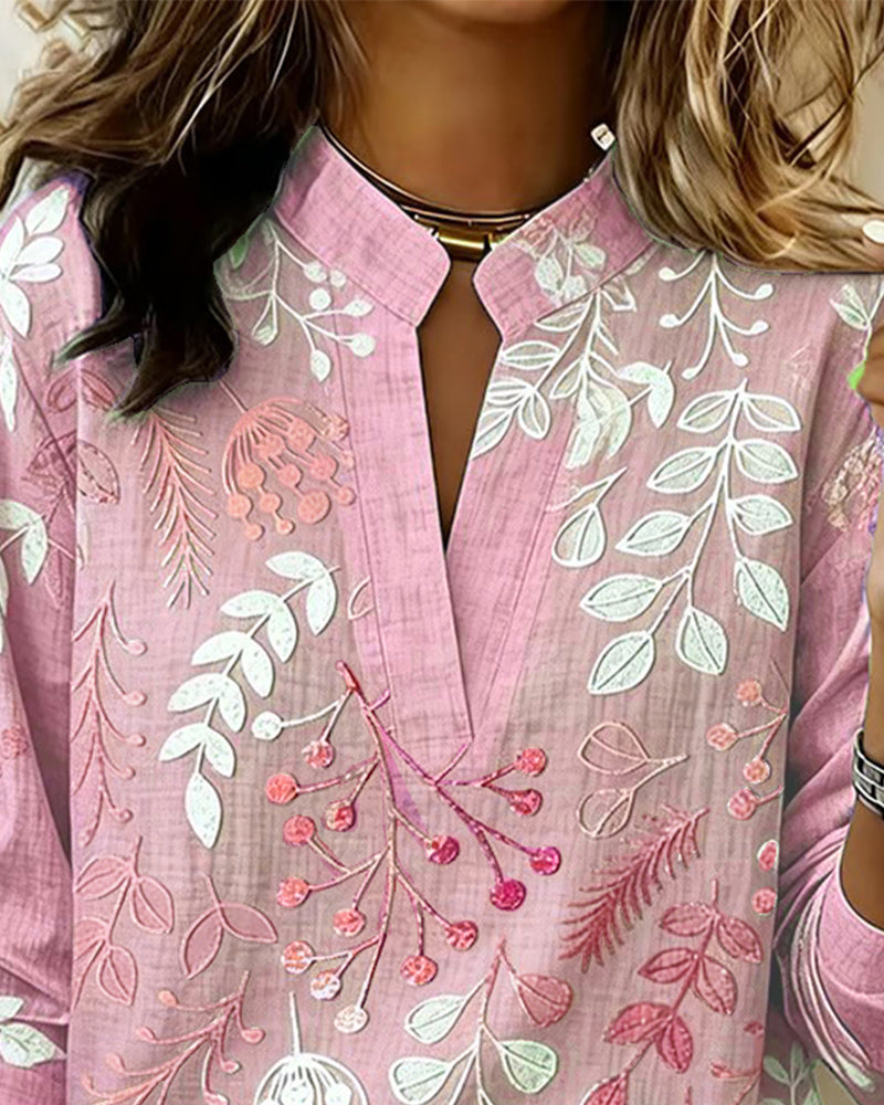 Liliane | Botanical Print Blouse