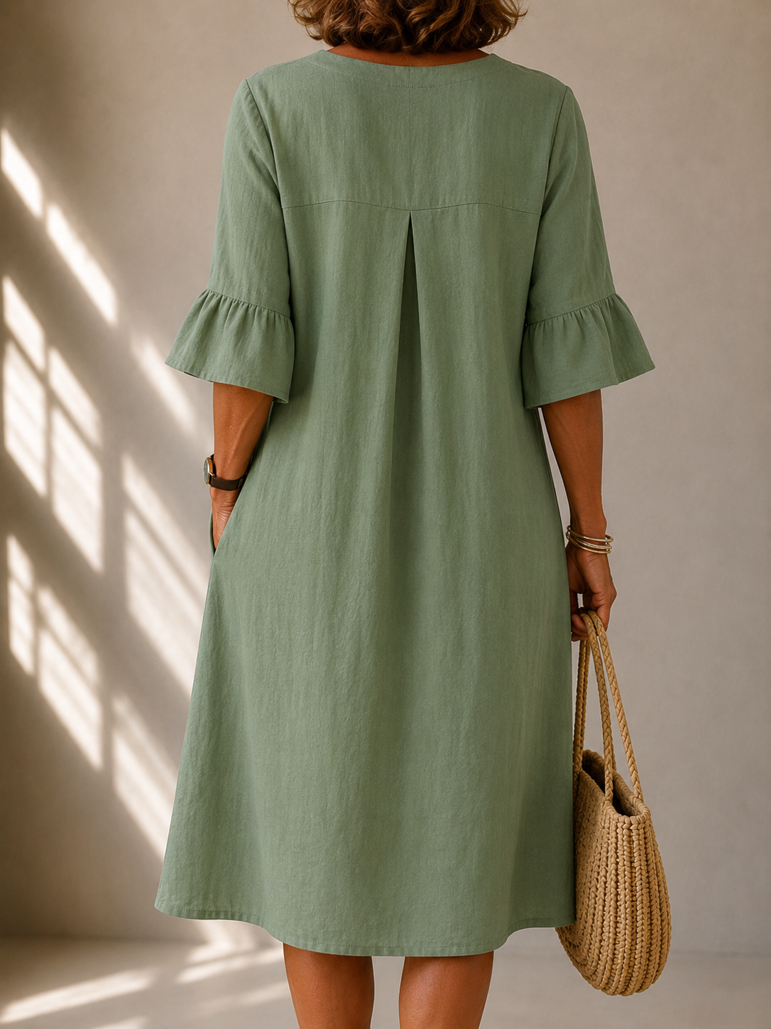 Veronique | Buttoned Flared Sleeve Dress