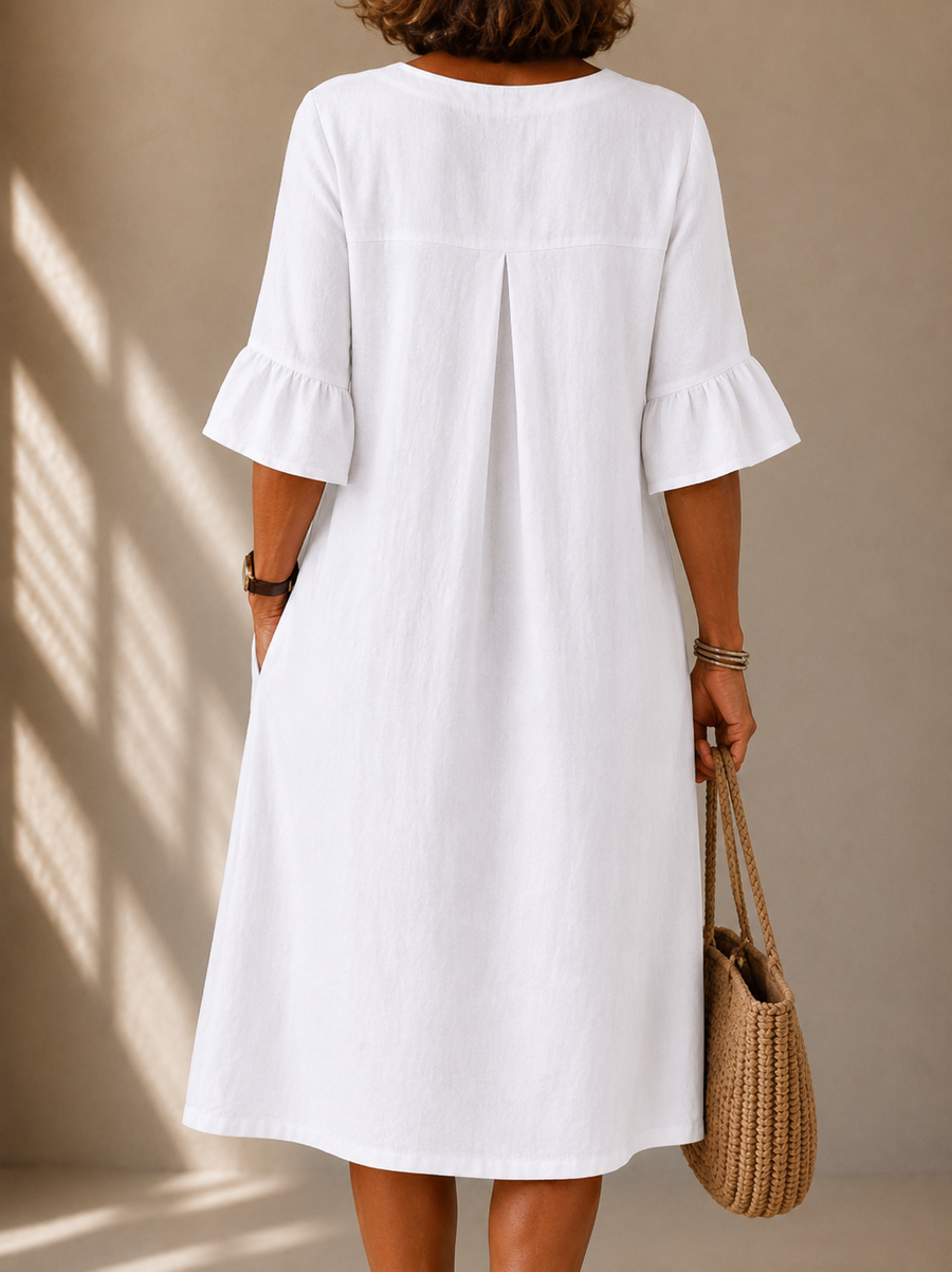 Nicole | Buttoned Bell Sleeve Dress