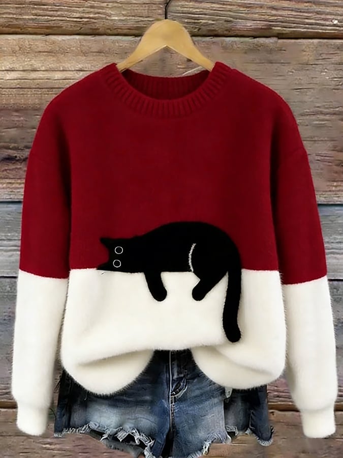 Aileen | Cat Print Sweatshirt
