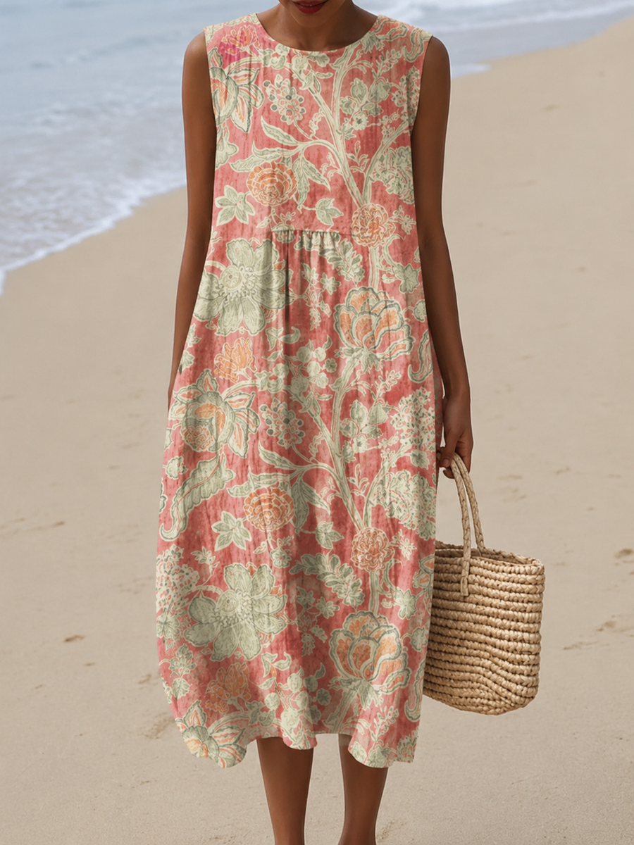 Carolyn | Blossom Sleeveless Midi Dress