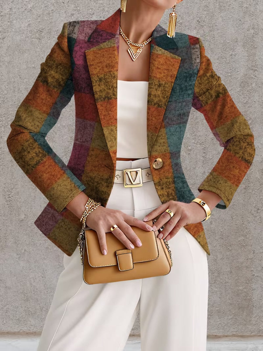 Amandine | Autumn Plaid Blazer
