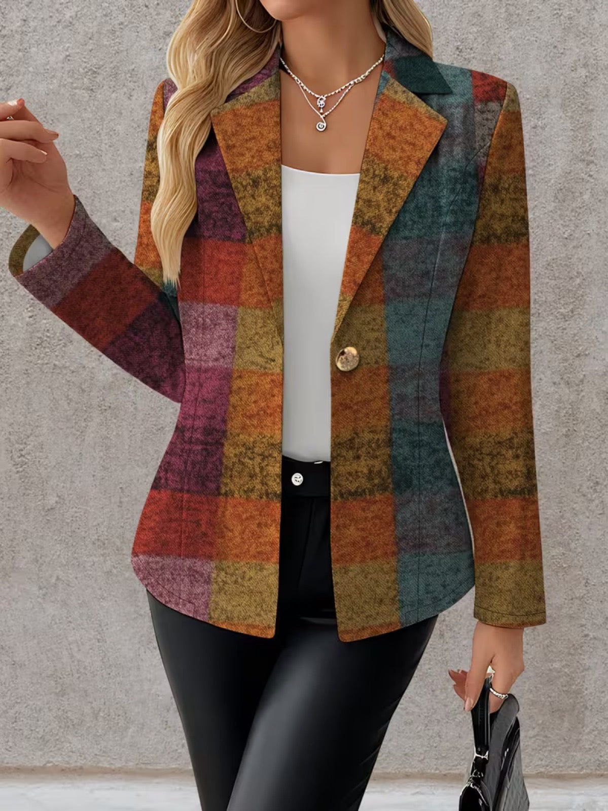 Amandine | Autumn Plaid Blazer