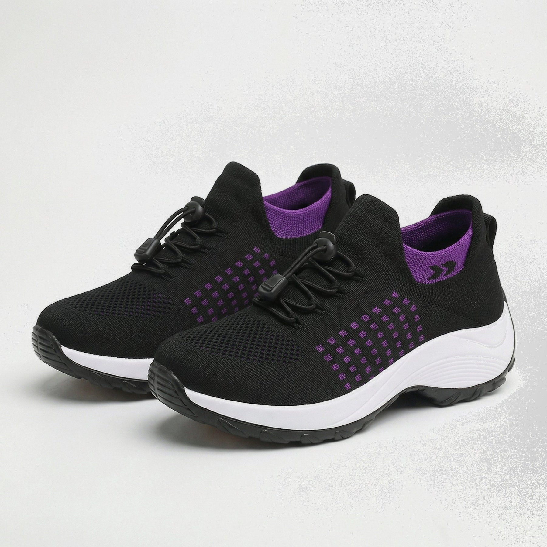 Ava | Knit Fabric Shoes in Purple and Black