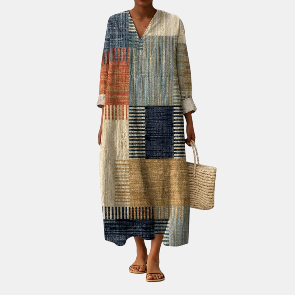 Freda | Abstract Print Midi Dress