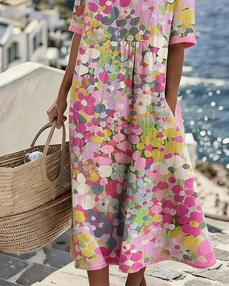 Kathleen | Elegant Floral Summer Midi Dress