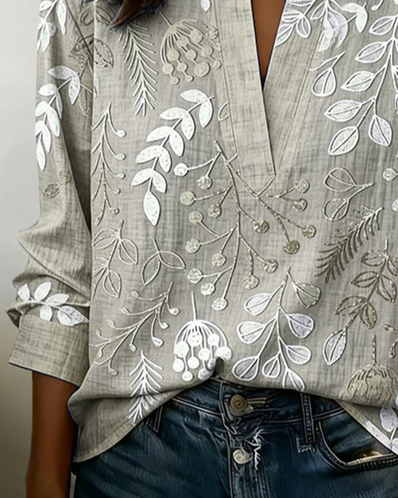 Liliane | Botanical Print Blouse