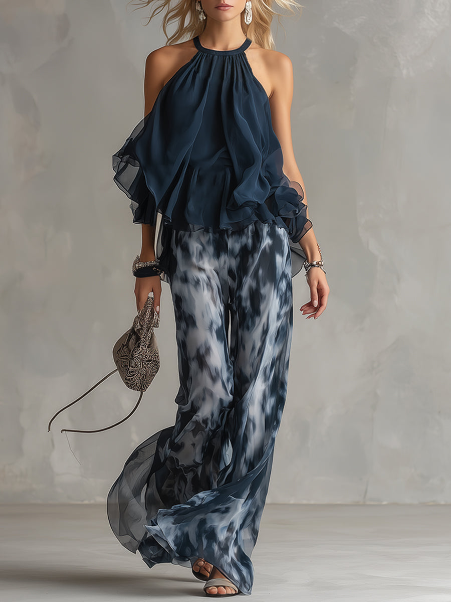 Wren | Flowing High Neck Two Piece Set