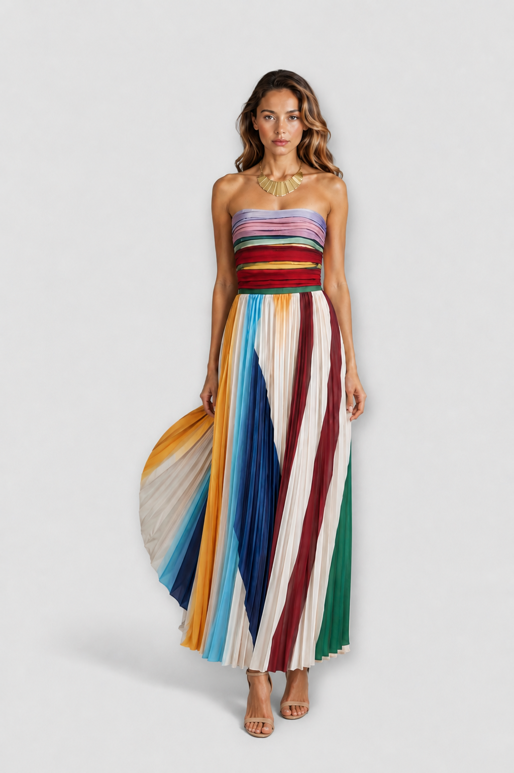 Saskia | Flowing Strapless Maxi Dress