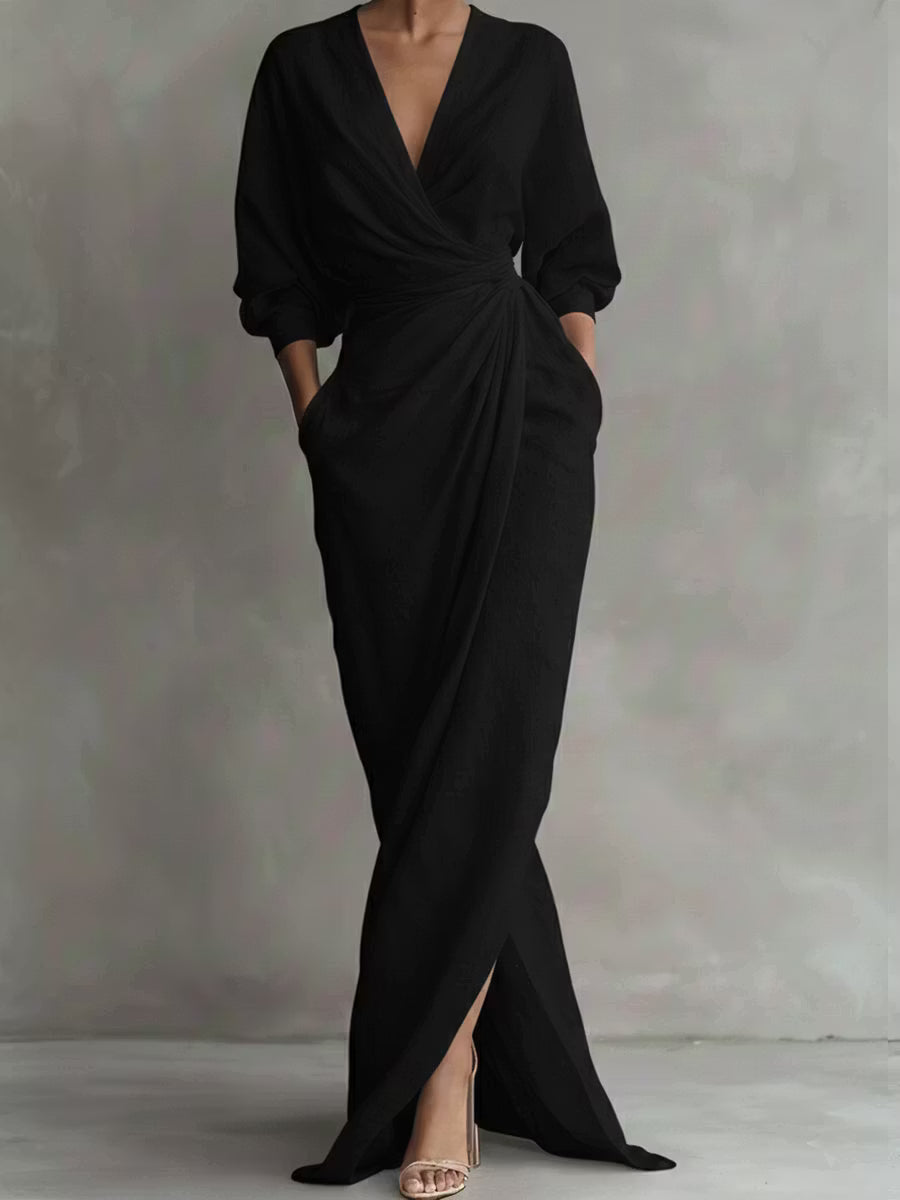 Odette | Draped Wrap Maxi Dress