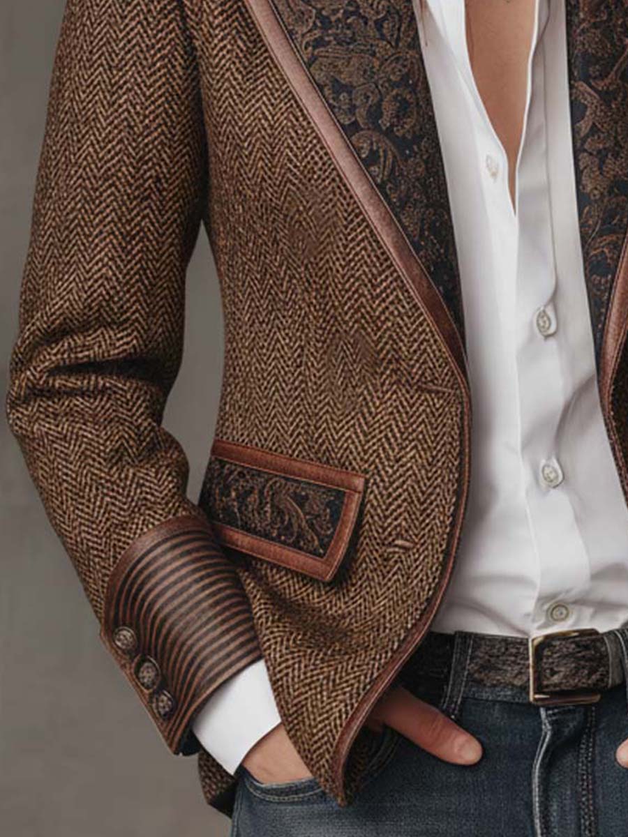 Arabella | Herringbone Panel Blazer