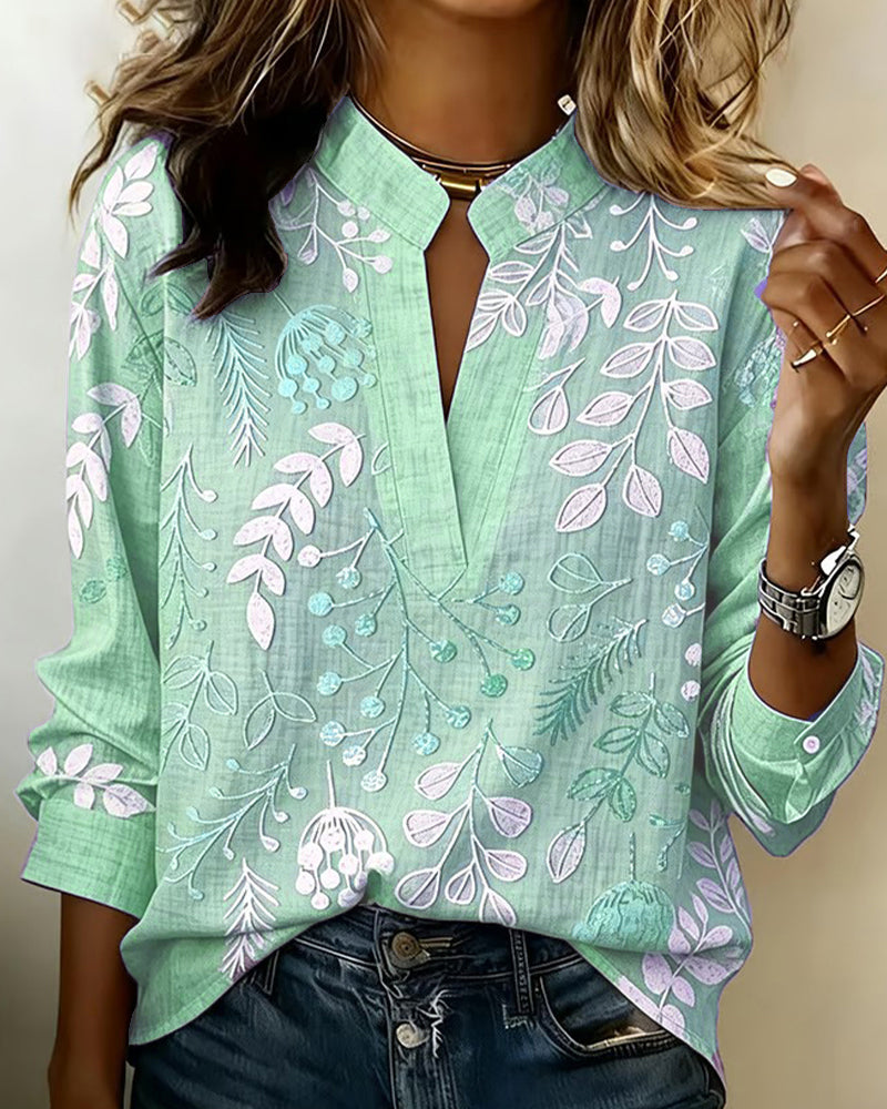 Liliane | Botanical Print Blouse