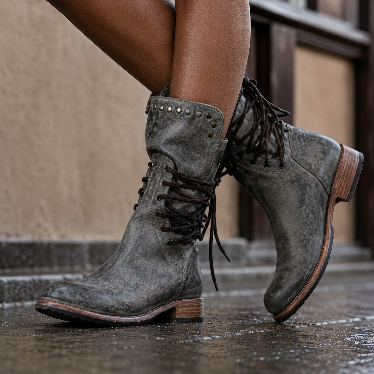 Cassidy | Vintage Lace Up Boots