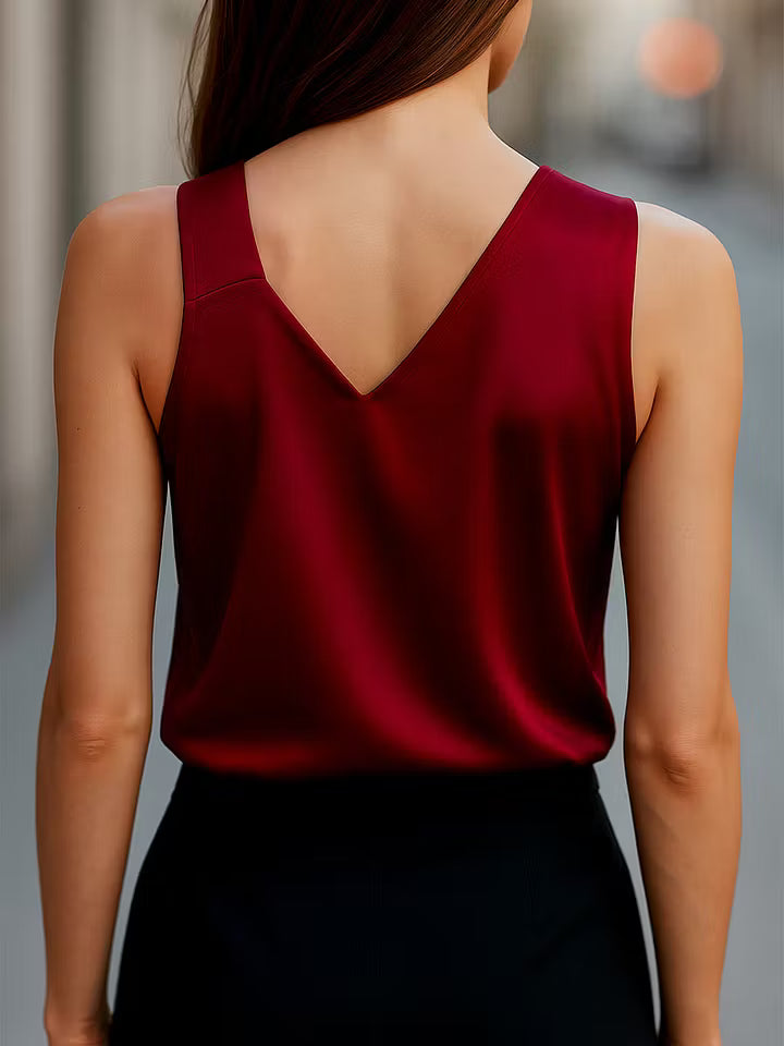 Simone | Asymmetric Neck Sleeveless Blouse